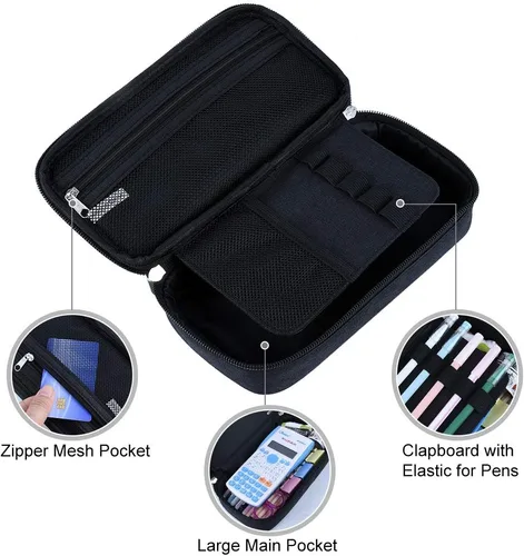 Miniatura 4 de Chelory Estuche para Lápices de Gran Capacidad, Bolsa Grande para Lápices, Estuche para Bolígrafos, Porta Lápices y Marcadores, Bolsa