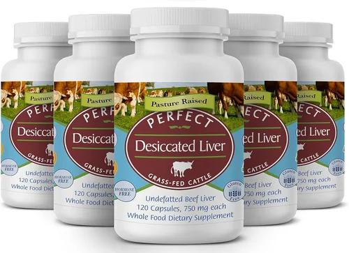 Perfect Supplements Hígado desecado perfecto - 120 cápsulas - Hígado de res sin desgrasar - Fuente natural de proteínas, hierro, vitaminas A y B -