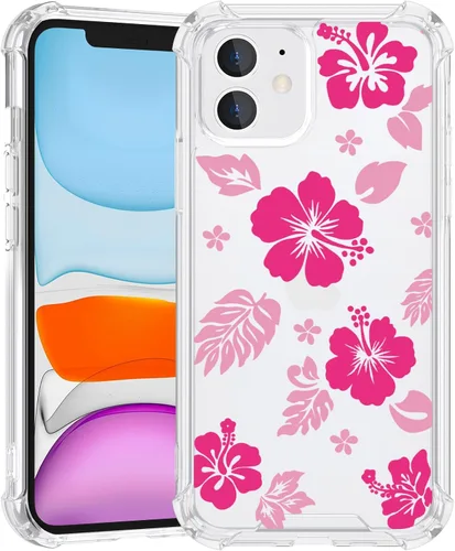 Miniatura 58 de Funda para iPhone 8 Plus y iPhone 7 Plus, linda funda Kawaii azul hibisco hawaiano floral estética floral para niñas preppy mujeres