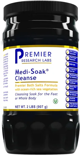 Premier Research Labs Medi-Soak - Sales de baño para remojo de pies y cuerpo, baño de sal marina para mujeres y hombres, baño mineral relajante,