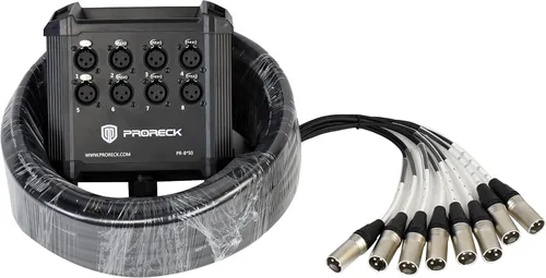 Miniatura 16 de PRORECK Cable de serpiente, placa de circuito XLR de perfil bajo de 8 canales, cable divisor XLR para vivo, grabación, escenario, estudio, 25 pies