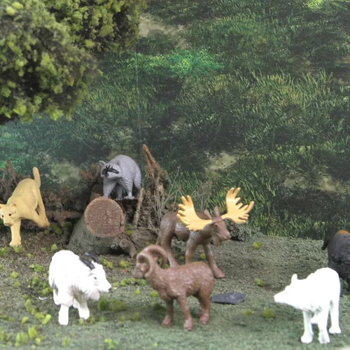 Miniatura 4 de Vida salvaje de Toob Safari Ltd con 12 figuras de animales salvajes favoritos de América del Norte como un león montañés, lobos, alces, ariete