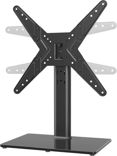 Hemudu - Soporte universal giratorio para TV de 21 a 50 pulgadas con rotación de 90 grados, base de mesa con 4 niveles de altura ajustable, base de