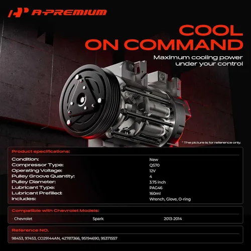Miniatura 2 de A-Premium Compresor A/C con embrague compatible con Chevrolet Spark 1.2L 2013-2014