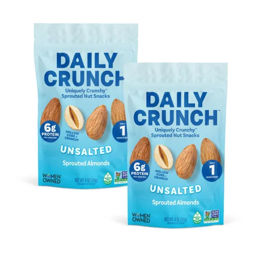 Miniatura 23 de Daily Crunch Almendras germinadas y nueces deshidratadas para un crujido único, apto para dieta cetogénica, sin OMG, sin gluten, 4 onzas