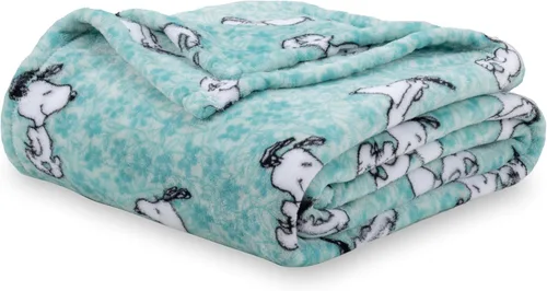Miniatura 33 de Berkshire Blanket Peanuts® VelvetLoft® Manta de Felpa con el Tierno Personaje Snoopy, Peanuts Snoopy Everyday Buffalo Plaid Navy Tonal, Manta 55