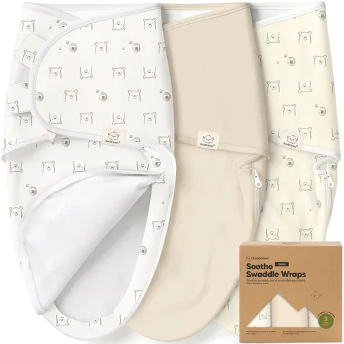 Miniatura 24 de Saco de dormir para bebé con cremallera - Paquete de 3 mantas envolventes para recién nacidos de 0 a 3 meses, bebé, niña, niño, saco de dormir suave