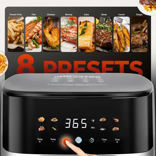 Miniatura 2 de Freidora de aire digital de 5.8QT con ventana visible, temperatura y temporizador ajustables, fritura al aire, recalentamiento, fácil para alimentos