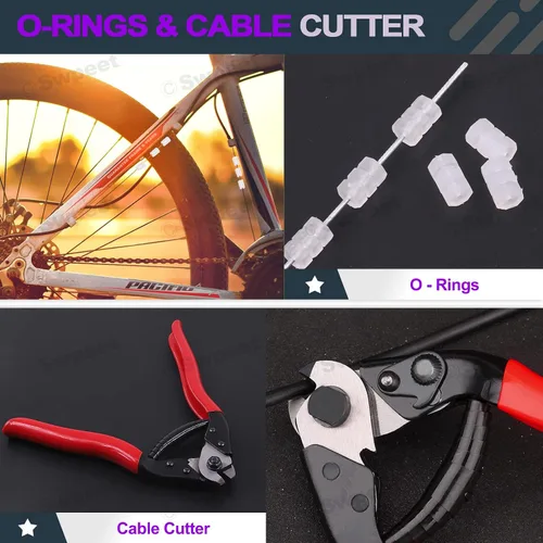 Miniatura 5 de Swpeet Carcasa universal para cable de cambio de bicicleta, 67 unidades, con kit de cortador de cables de bicicleta, tapas de extremo de cable