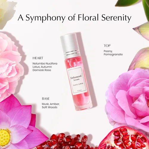 Miniatura 2 de Perfume exótico de feromonas de loto para mujer – Elegante aroma de loto nucifera y rosa de damasco otoñal, fragancia floral de larga duración