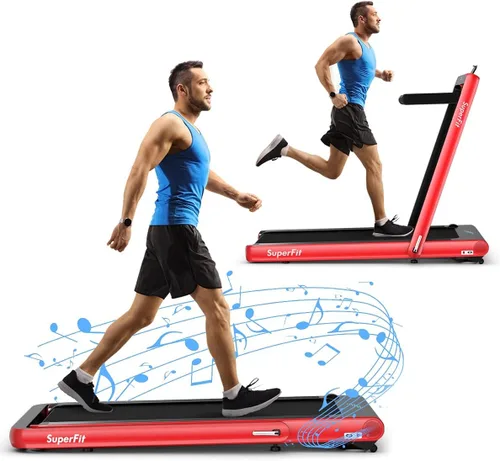 Miniatura 10 de Goplus Caminadora plegable 2 en 1, 4.75 HP Superfit para debajo del escritorio, caminadora eléctrica con control de aplicación, pantalla táctil LED