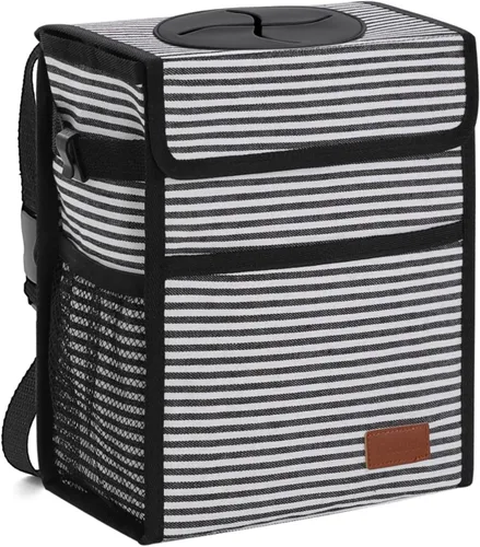 Miniatura 18 de Femuar Cubo de basura para automóvil a prueba de fugas con tapa, impermeable, para SUV, bolsa de basura plegable y portátil, color negro