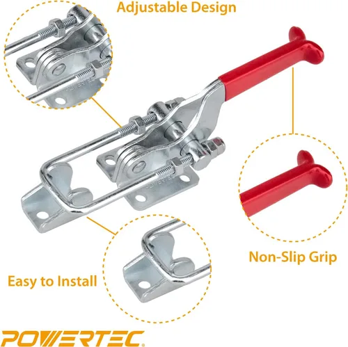 Miniatura 4 de POWERTEC - Pinza de palanca POWERTEC 20306 con enganche de cierre, capacidad de 2000 libras, 40341