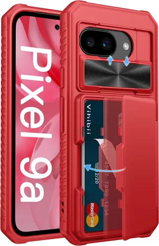 Miniatura 49 de Vihibii Funda para iPhone 13 Pro Max/iPhone 12 Pro Max con tarjetero (4 tarjetas) [bloqueo RFID] y cubierta de cámara deslizante, protección contra