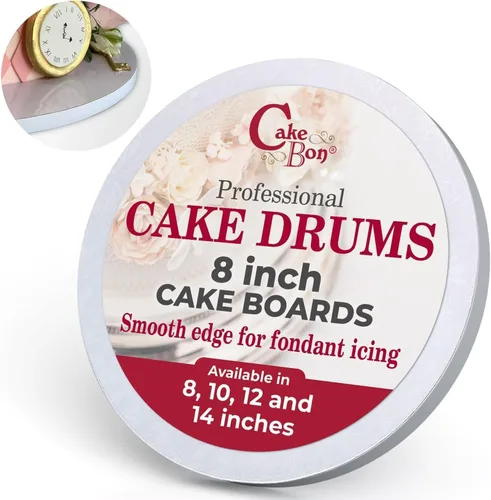 Miniatura 17 de Cakebon Tablas redondas para tartas – Tambores resistentes de 1/2 pulgada de grosor – Base profesional de 8 pulgadas para bordes totalmente