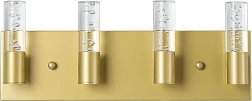 Miniatura 2 de Lámparas de tocador de baño sobre espejo con acabado dorado cepillado, 4 luces de tocador, apliques de pared para baño