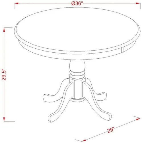 Miniatura 11 de East West Furniture ANAS3-AWA-08 Juego de mesa de comedor de cocina de 3 piezas contiene una mesa moderna y 2 sillas de comedor tapizadas de tela
