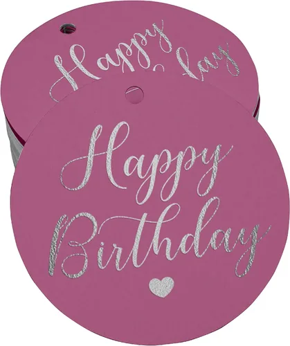 Miniatura 38 de Etiqueta de papel para colgar con texto en inglés «Happy Birthday» (50 unidades)