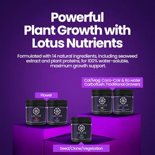 Miniatura 7 de Lotus Nutrients Grow Pro Series - Polvo nutritivo soluble en agua, más de 14 ingredientes con micronutrientes quelados y aminoácidos, para fibra
