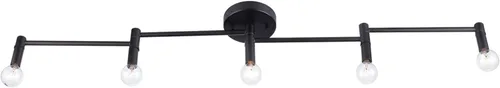 Miniatura 13 de Globe Electric 64000055 - Iluminación de riel de 6 luces de 42", barra central doble giratoria, color blanco mate, acentos en tono madera, luz