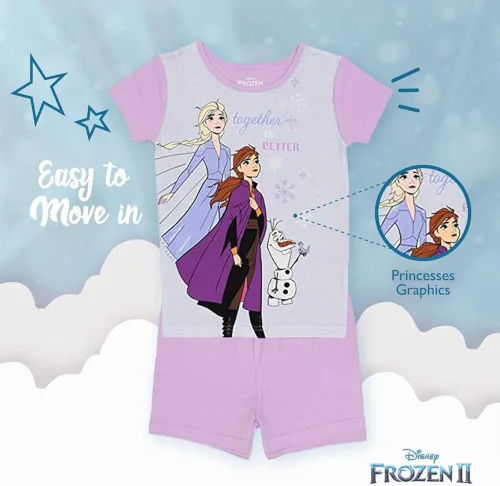 Miniatura 5 de Disney Conjunto de pijama de algodón ajustada de 6 piezas para niñas Frozen Princesas Minnie Mouse