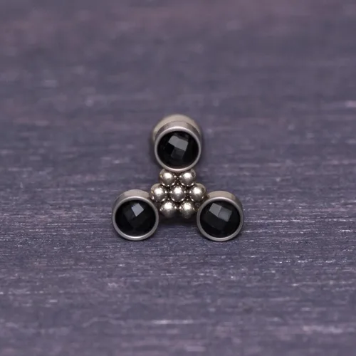 Miniatura 6 de Cartilage Piercing Jewelry - Cartilage Bar Onyx, Implant Grade Titanium Ear Piercing