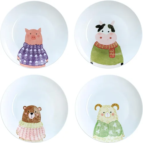 Miniatura 8 de Lindos platos de cerámica con diseño de animales pequeños, juego de 4 gatos pequeños, 8 pulgadas
