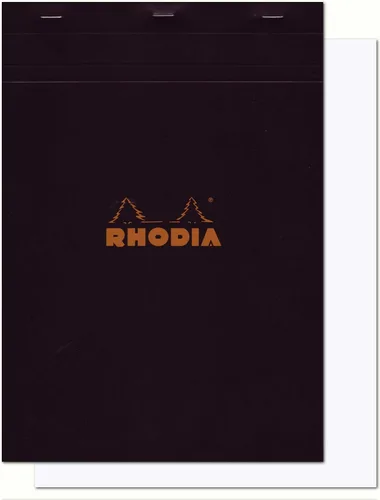 Miniatura 11 de Libreta Rhodia Head grapada para compras, No. 8 de 74 x 210 mm, rayada y de color negro