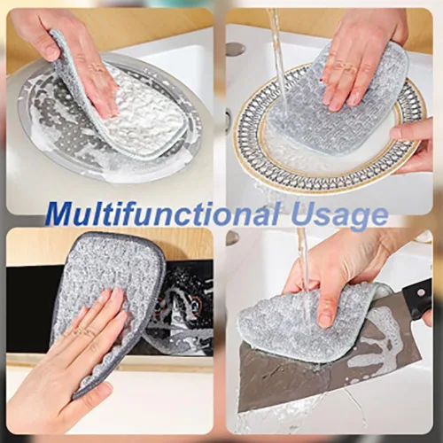 Miniatura 5 de Paño de alambre de doble cara sin arañazos, trapos multiusos para lavar platos de alambre húmedo y seco, no rayan, almohadillas de metal