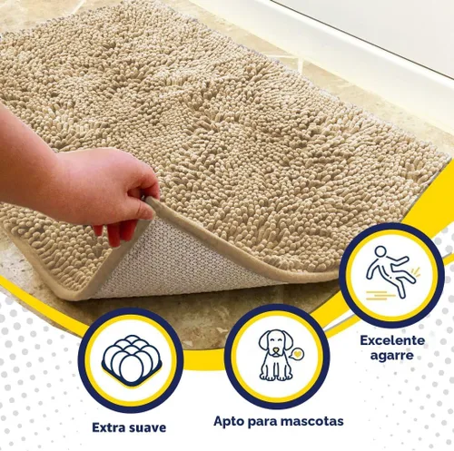 Miniatura 2 de Muddy Mat® Mostrado en la televisión - Tapete de microfibra súper absorbente para puerta de perro para patas fangosas, antideslizante y lavable