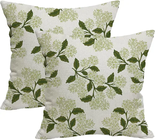 Miniatura 17 de AWJTNCQ Juego de 2 fundas de almohada florales de primavera de 18 x 18 pulgadas, fundas de almohada cuadradas decorativas de lino floral de verano