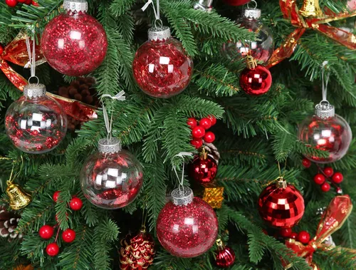 Miniatura 8 de 24 unidades - Adornos de esferas de Navidad de plástico transparente inastillable, delicados, para colgar, adornos de bolas de Navidad