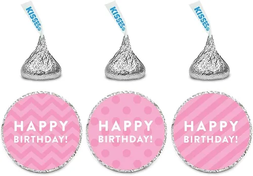 Miniatura 6 de Andaz Press Trío de etiquetas de gotas de chocolate, feliz cumpleaños, lunares, cheurón, rayas, aguamarina, paquete de 216, se adapta a recuerdos