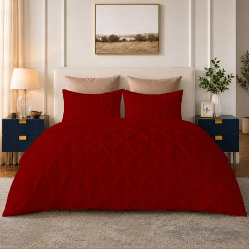 Miniatura 18 de SLEEP-NEST Luxuries - Funda de edredón plisada decorativa, tamaño individual/individual XL, 68 x 90 pulgadas, 3 piezas, con cierre de cremallera