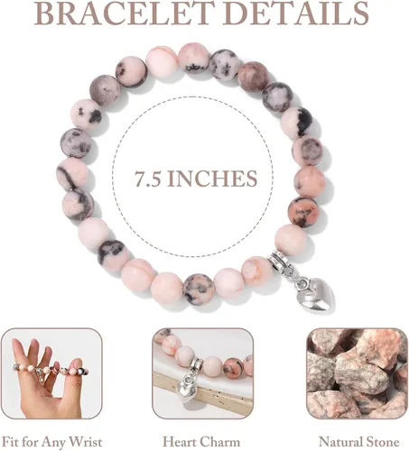 Miniatura 4 de Risyfjew Regalos para mujeres, pulseras curativas de piedra natural, regalos inspiradores para mejores amigas, hermana, mamá, niñas y ella