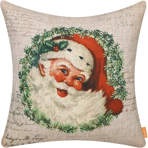 Miniatura 8 de Fundas de almohada navideñas de 18 x 18 pulgadas, decoración navideña para el hogar, funda de cojín decorativa para sofá, sofá, retro, Navidad