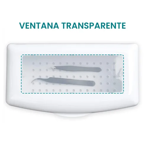 Miniatura 3 de Caja esterilizadora de herramientas de uñas, bandeja de esterilización de plástico para pinzas, extensiones de pestañas, implemento de uñas
