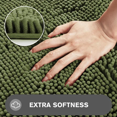 Miniatura 69 de Alfombra de baño pequeña de 12 x 18 pulgadas, lavable y absorbente, antideslizante, alfombra de baño de felpilla gruesa y suave para baño, ducha