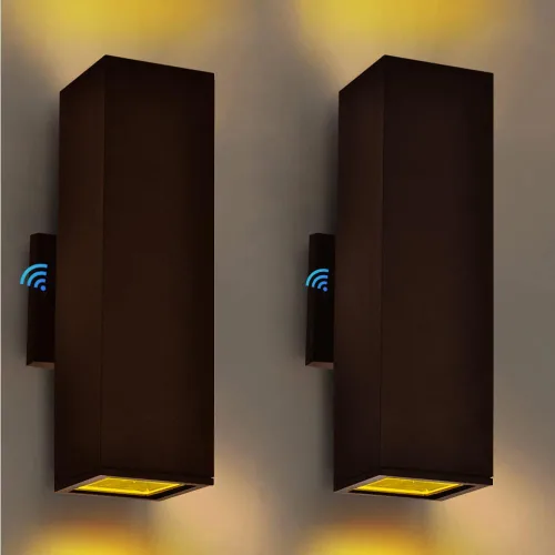 Miniatura 12 de iYogaled Lámpara de pared al aire libre del atardecer al amanecer, lámpara de pared para patio, luces de porche de bronce aceitado para pared al