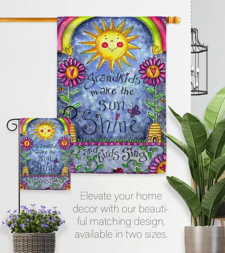 Miniatura 8 de Breeze Decor - Grandkids Special Occasion - Bandera de jardín vertical decorativa con impresiones familiares de 13 x 18.5 pulgadas, impresa