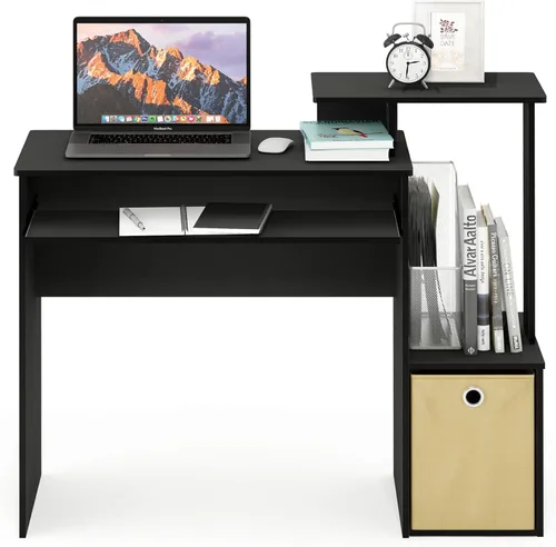 Miniatura 10 de Furinno Econ Escritorio multiusos para oficina en casa, color negro/marrón