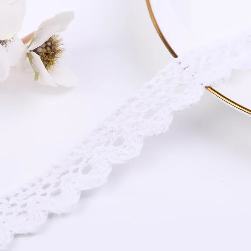 Miniatura 8 de Cinta de encaje de algodón de 30 yardas y 0.7 pulgadas de ancho, borde de encaje multicolor para coser, encaje de ganchillo para manualidades