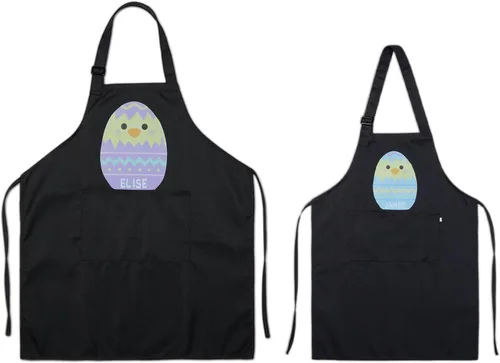 Miniatura 10 de Paquete de 2 delantales personalizados para padres e hijos, delantales ajustables con foto con nombre personalizado para cocina, cocina, hornear