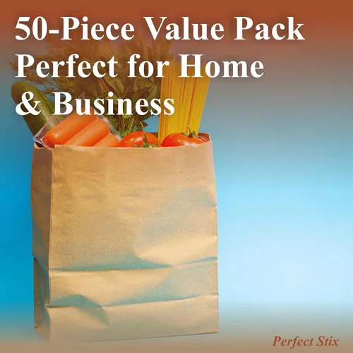 Miniatura 5 de Perfect Stix Bolsas de compras de papel kraft marrón de 52 libras, paquete de 50