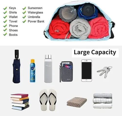 Miniatura 4 de Bolsa impermeable con cordón, bolsa de gimnasio, mochila deportiva de playa para hombres y mujeres