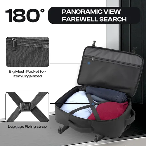 Miniatura 5 de Mochila de transporte para viajes de 1 a 10 días, mochila de viaje extra grande de 40L-50L aprobada por la TSA, bolsa expandible para laptop, bolsa