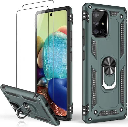 Miniatura 40 de LUMARKE Funda para Galaxy A51 4G con protector de pantalla, supera los 16 pies, probada en caídas, de grado militar, con soporte de anillo Rojo