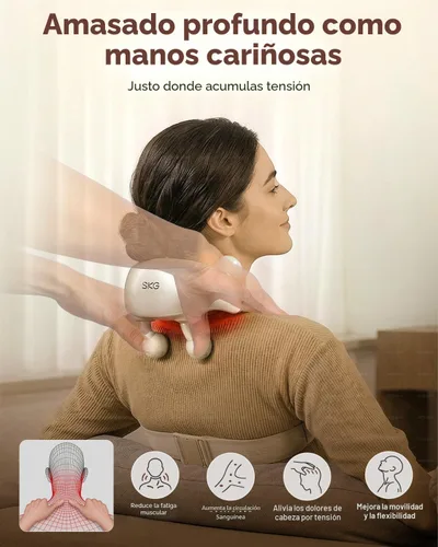 Miniatura 3 de SKG H7 Masajeador de cuello ultra inalámbrico para aliviar el dolor de tejido profundo, regalos del día del padre, masajeador ajustable de cuello