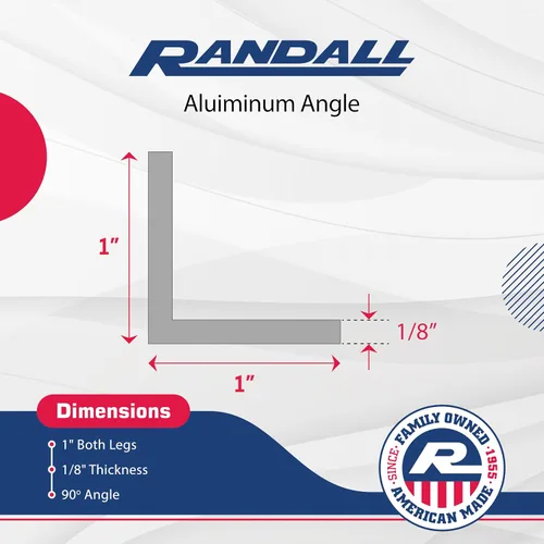 Miniatura 2 de 4 pies - 1" x 1/8" anodizado ángulo de aluminio 6063 aleación T-6 Temper