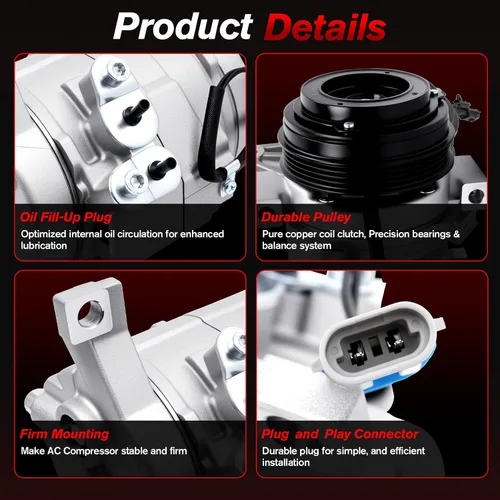 Miniatura 7 de Compresor de CA para Chevy/GMC modelo, 2000-2013 Silverado 1500, 01-13 Sierra 1500, 01-14 Tahoe, Suburban 1500, Yukon, Reemplazar 29002C 10364873